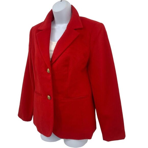 J&G Hook Wool Cashmere Blend Classic Red Blazer Jacket Sz. 8 Vintage - Picture 4 of 10